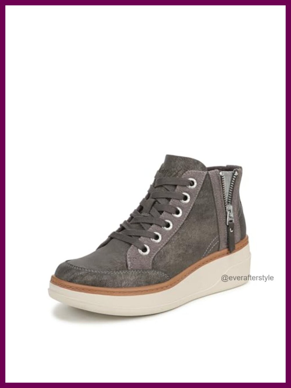Wedge Sneaker Booties Faux Leather Faux Suede Lace Up Ankle Booties